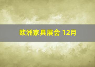 欧洲家具展会 12月